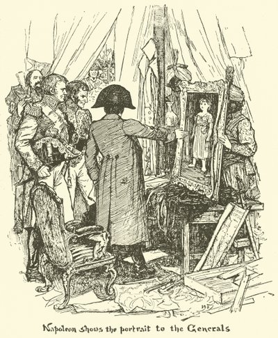 Napoleon pokazuje portret generałom autorstwa Henry Justice Ford