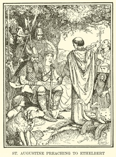Św. Augustyn przemawia do Ethelberta autorstwa Henry Justice Ford