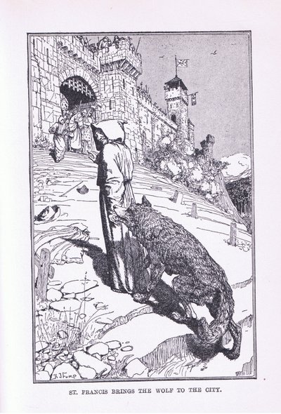 Św. Franciszek sprowadza wilka do miasta, 1912 autorstwa Henry Justice Ford