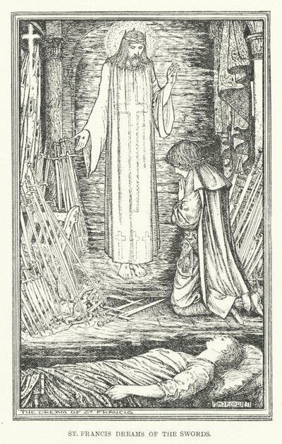 Św. Franciszek marzy o mieczach (lito) autorstwa Henry Justice Ford