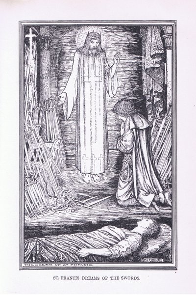 Św. Franciszek marzy o mieczach, 1912 autorstwa Henry Justice Ford