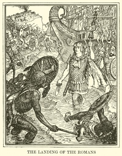 Lądowanie Rzymian autorstwa Henry Justice Ford
