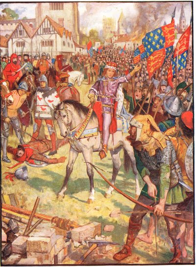 Bunt chłopski, ilustracja z „Historii Anglii” Rudyarda Kiplinga, 1911 autorstwa Henry Justice Ford