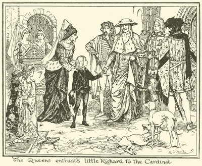 Królowa powierza małego Ryszarda kardynałowi autorstwa Henry Justice Ford