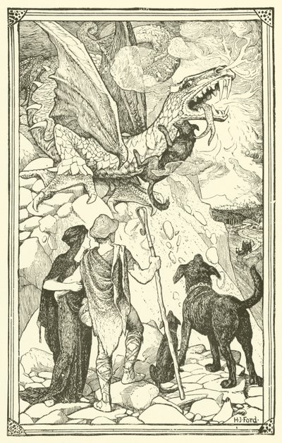 Trzy psy (grawerowanie) autorstwa Henry Justice Ford