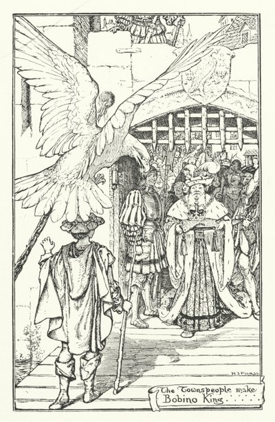 Mieszczanie czynią Bobino królem (rycina) autorstwa Henry Justice Ford