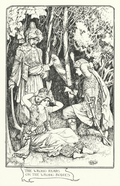 Niewłaściwe głowy na niewłaściwych ciałach (rycina) autorstwa Henry Justice Ford