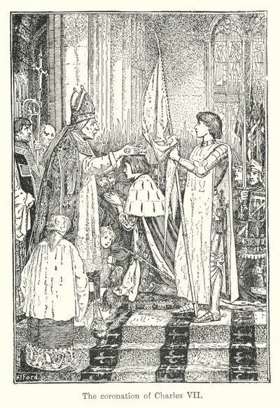 Koronacja Karola VII (litografia) autorstwa Henry Justice Ford