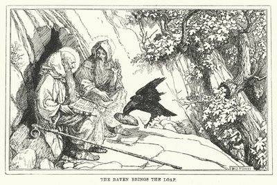 Kruk przynosi bochenek (lito) autorstwa Henry Justice Ford