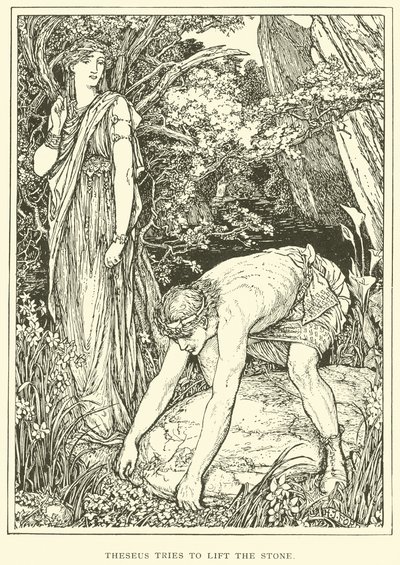 Tezeusz próbuje podnieść kamień autorstwa Henry Justice Ford