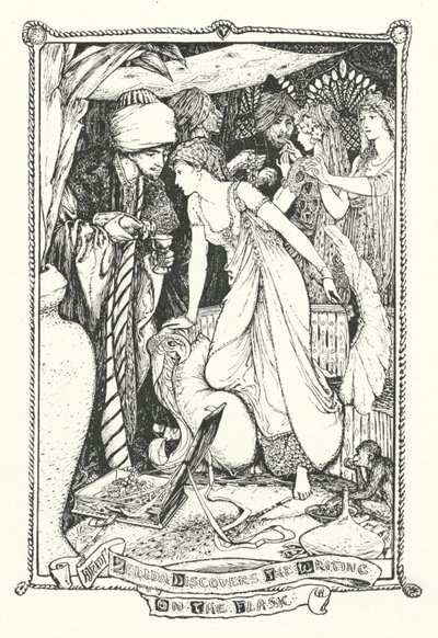 Zelida odkrywa pismo na piersiówce (rycina) autorstwa Henry Justice Ford