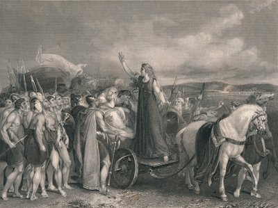 „Boadicea, królowa Icenów...”, połowa XIX wieku. autorstwa Henry Lemon