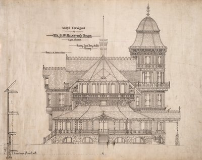 Dom dla pana S.W. Allerton, Jezioro Genewskie, Wisconsin: Elewacja Południowa autorstwa Henry Lord Gay