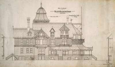 Dom dla pana S.W. Allerton, Jezioro Genewskie, Wisconsin: West Elevation autorstwa Henry Lord Gay