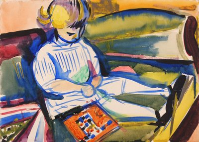 Dziecko na kanapie, ca. 1914-1918. autorstwa Henry Lyman Saÿen