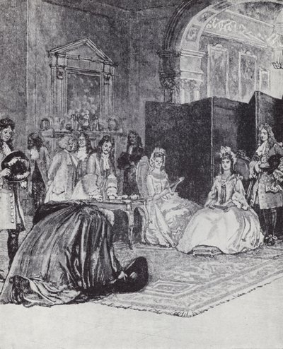 Biskup Burnet ogłasza przystąpienie królowej Anny autorstwa Henry Marriott (after) Paget