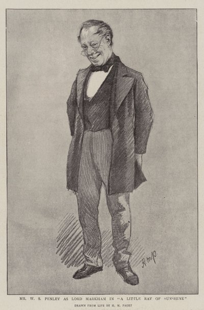 Pan W S Penley jako Lord Markham w „Małym promieniu słońca” (lito) autorstwa Henry Marriott (after) Paget
