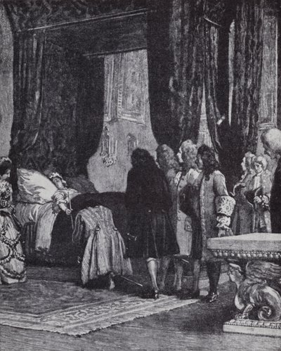 Królowa Anna na łożu śmierci mianująca księcia Shrewsbury lordem skarbnikiem autorstwa Henry Marriott (after) Paget
