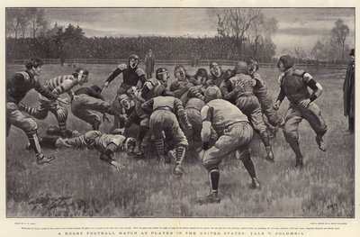 Mecz piłki nożnej rugby rozgrywany w Stanach Zjednoczonych, Yale kontra Columbia autorstwa Henry Marriott Paget