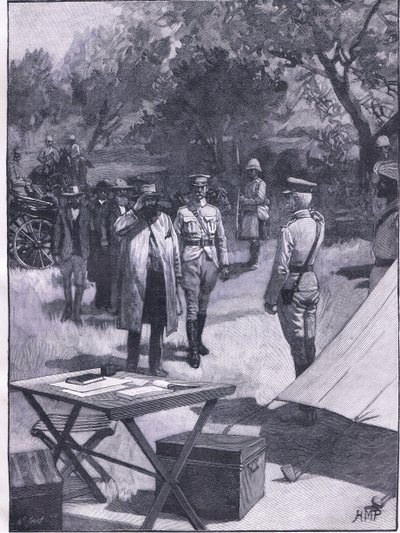 Kapitulacja Cronjesa, ilustracja z Cassells History of England, 1900 autorstwa Henry Marriott Paget