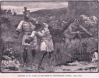 Heroizm St Clair podczas oblężenia zamku Bridgnorth AD 1154 autorstwa Henry Marriott Paget