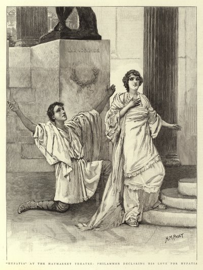 Hypatia w teatrze Haymarket, Philammon deklaruje swoją miłość do Hypatii autorstwa Henry Marriott Paget
