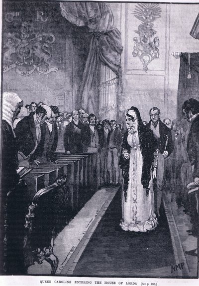 Królowa Karolina wkracza do Izby Lordów autorstwa Henry Marriott Paget