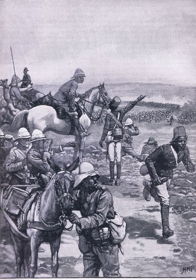 Bitwa pod Omdurmanem: Brygada MacDonalda odpierająca atak derwiszów, ilustracja z Cassells History of England, 1900 autorstwa Henry Marriott Paget