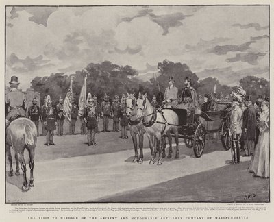 Wizyta w Windsorze Starożytnej i Honorowej Kompanii Artylerii z Massachusetts autorstwa Henry Marriott Paget