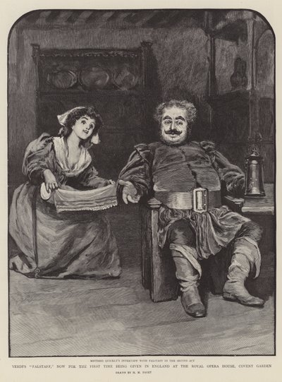 Falstaff Verdiego, teraz po raz pierwszy wystawiony w Anglii w The Royal Opera House, Covent Garden autorstwa Henry Marriott Paget