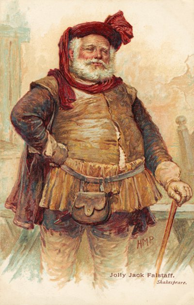 Komiczna postać Williama Szekspira Sir John Falstaff (w druku) autorstwa Henry Marriott Paget