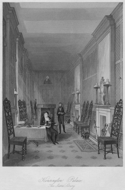 Pałac Kensington. Biblioteka Sussex, ok. 1841 r. autorstwa Henry Melville