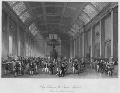 Pokój Długi w Urzędzie Celnym. Opłata celna, c1841 autorstwa Henry Melville