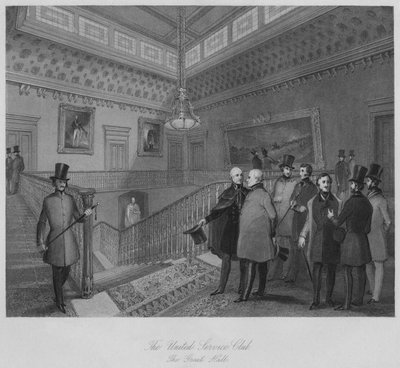 Klub Zjednoczonej Służby. Wielka Sala, ok. 1841 r. autorstwa Henry Melville