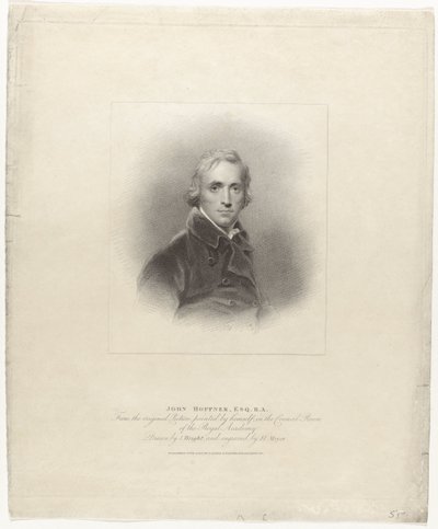Portret van Johna Hoppnera John Hoppner, Esq. RA (tytuł na obiekcie) Britse portretten (tytuł serii) Brytyjska Galeria Portretów Współczesnych (tytuł serii) autorstwa Henry Meyer