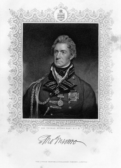 Sir Thomas Munro 1761-1827, szkocki żołnierz i mąż stanu, XIX wiek. autorstwa Henry Meyer