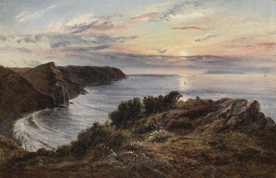 Przez zatokę Shipload Bay na wyspę Lundy, North Devon, 1859 autorstwa Henry Moore