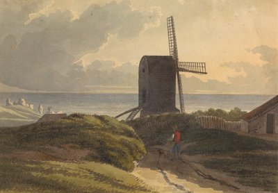 Wiatrak na wybrzeżu Morza w pobliżu Hastings autorstwa Henry Morton