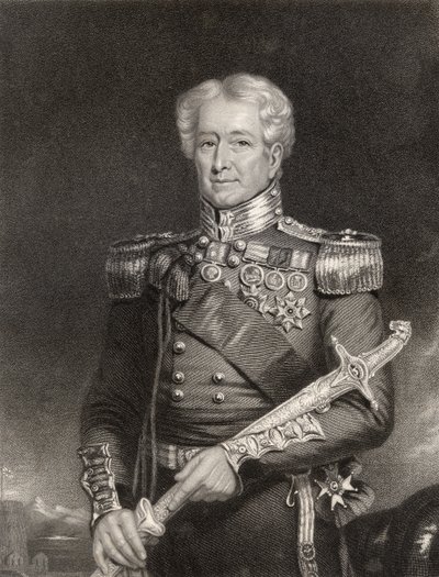 Sir Robert Henry Sale, rycina autorstwa F. Holla, z 