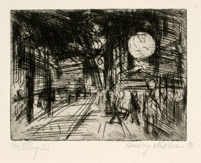 Scena uliczna, letnia noc autorstwa Henry Nielsen