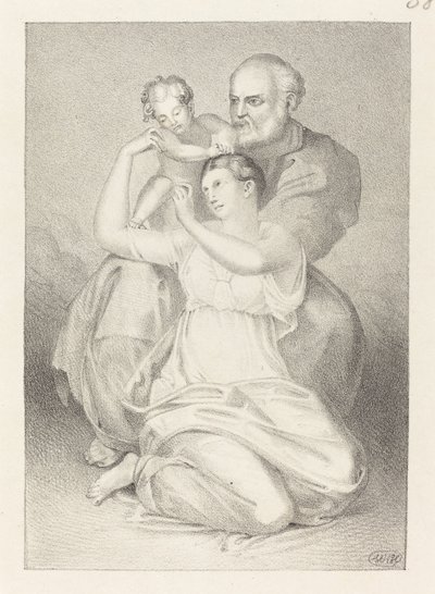 Święta Rodzina, od Michała Anioła autorstwa Henry Noel Humphreys after John Flaxman