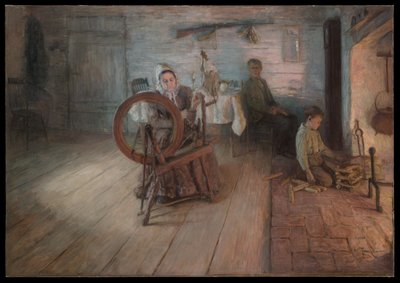 Przędzenie przy świetle ognia - Dzieciństwo George’a Washingtona Graya autorstwa Henry Ossawa Tanner