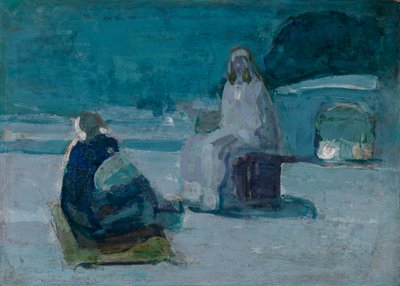 Studium dla Chrystusa i Nikodema na dachu, ca. 1923. autorstwa Henry Ossawa Tanner