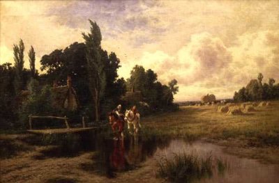 Przez Strumień (olej na płótnie) autorstwa Henry Parker