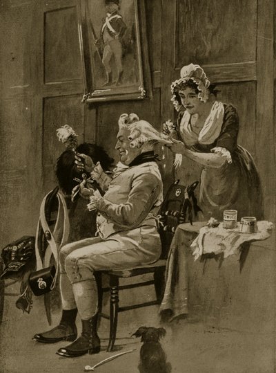 Przygotowanie do parady, 1799, ilustracja z "Hutchinson