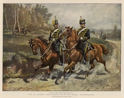 Czwarty huzar (własny królowej) w kolejności przeglądu, rekonesans autorstwa Henry Payne