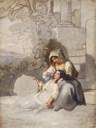 Włoscy chłopi (olej na płótnie) autorstwa Henry Penry Williams