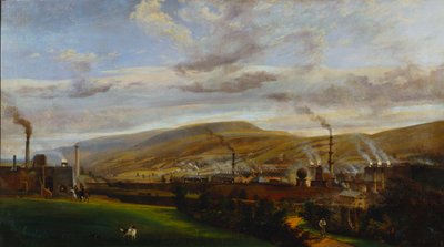 Krajobraz przemysłowy południowej Walii, ok. 1825 r. autorstwa Henry Penry Williams