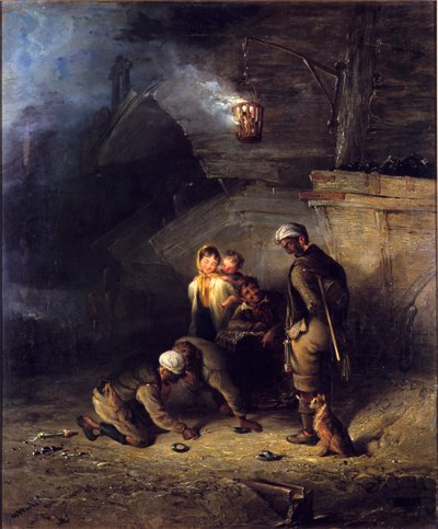 Pitmen grający w Quoits autorstwa Henry Perlee Parker