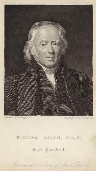 William Allen - pierwszy prezes Towarzystwa Farmaceutycznego Wielkiej Brytanii (1770-1843) (rycina) autorstwa Henry Perronet (after) Briggs